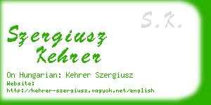 szergiusz kehrer business card